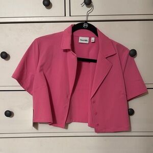 Sun-deh cropped short sleeve blazer